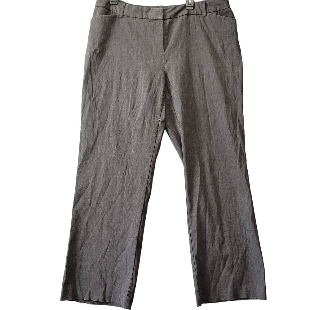 George Midrise Flat Front Straight Leg Pants Womens Size 18 Charcoal Gray Chino